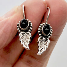 Load image into Gallery viewer, Spiraling Onyx Sterling Silver Earrings! | 1 1/2 Inch Long |
