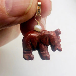 Red Jasper Elephant Pendant Necklace|Semi Precious Stone Jewelry|14k Pendant