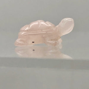 Charmer Carved Rose Quartz Turtle Figurine | 21x12.5x8.5mm | Pink