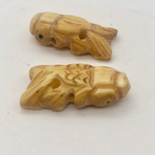 Load image into Gallery viewer, Carved Koi Gold Fish Waterbuffalo Bone Beads| 24x12x7mm| Beige | Fish | 2 Beads| - PremiumBead Alternate Image 7
