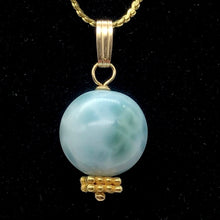 Load image into Gallery viewer, Larimar 14K Gold Filled Round | 1&quot; Long | Blue | 1 Pendant
