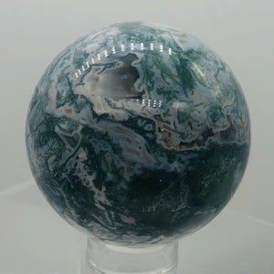 Moss Agate Scry Sphere Round | 3" | Green/White | 1 Sphere |