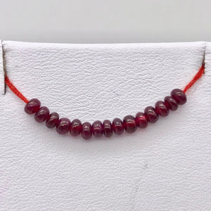 4 AAA+ Natural Ruby 3x2-1.5mm Smooth Roundel Beads | Red | ~0.55 cts | - PremiumBead Alternate Image 9