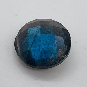 1 Fiery Labradorite 11x5mm Faceted Coin Briolette Bead 9637C