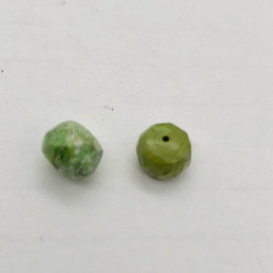 Natural Gaspeite Faceted Roundel Beads | 7x5mm to 7x3mm Green| Roundel | 2 Bds|