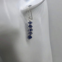 Load image into Gallery viewer, Iolite Faceted Rondelle Dangle Earrings | 1 1/4&quot; Long | Purple | 1 Pair |
