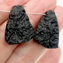 Load image into Gallery viewer, 2 Unique Pendant Size Black Meteor Fragments 13 grams | 28x20x8 to 29x21x8mm | - PremiumBead Alternate Image 2
