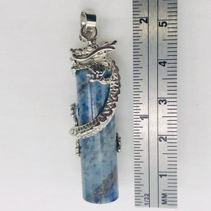Dragon Sterling Silver Lapis | 2" Long | Blue/Silver | 1 Pendant |