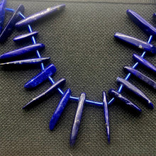 Load image into Gallery viewer, Natural Lapis Lazuli Pendant Bead Strand |15x3x5mm - 28x4x5mm| Blue | 53 Beads | - PremiumBead Alternate Image 8

