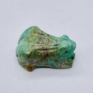 Turquoise Carved Frog Fetish Totem Bead | 1 Bead |