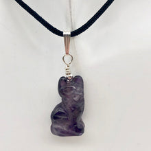 Load image into Gallery viewer, Adorable! Amethyst Cat Sterling Silver Pendant
