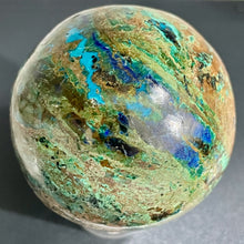Load image into Gallery viewer, Azurite Malachite Chrysoprase Scry Round Sphere | 45mm | Green/Blue/Brown | 1 |
