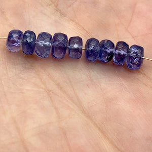 Tanzanite Faceted Roundel Beads | 5mm | Blue | 7 Bead(s)