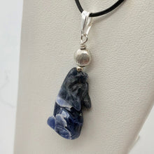 Load image into Gallery viewer, New Moon Sodalite Wolf and Sterling Silver Pendant 509282SDS5 - PremiumBead Alternate Image 4
