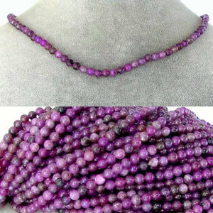 Vivid Natural, Untreated Purple Lepidolite 4mm Round Bead Strand 106734 - PremiumBead Alternate Image 3
