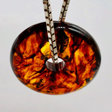 Load image into Gallery viewer, Amber 7mm Center Hole Donut Pendant Bead | 2 1/4x7/8&quot; | Red | 1 each |
