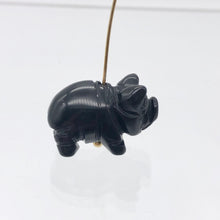 Load image into Gallery viewer, Oink 2 Carved Obsidian Pig Beads | 21x13x9.5mm | Black - PremiumBead Alternate Image 6
