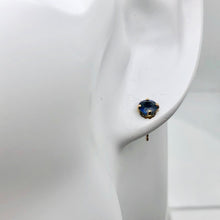 Load image into Gallery viewer, Blue Sapphire 14K Gold Earrings | 5mm | Blue | Stud | - PremiumBead Alternate Image 2
