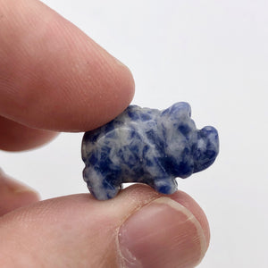 Oink 2 Carved Sodalite Pig Beads | 21x13x9.5mm | Blue - PremiumBead Alternate Image 8