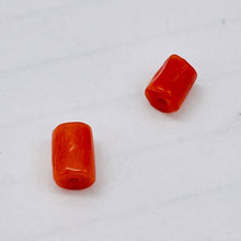 Load image into Gallery viewer, 1 Natural Red Coral 5x4mm Barrel Branch Bead 003861

