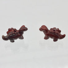 Load image into Gallery viewer, 2 Brecciated Jasper Dinosaur Stegosaurus Beads | 21x11x8mm | Red - PremiumBead Primary Image 1
