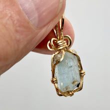 Load image into Gallery viewer, Natural Aquamarine Crystal 14k Wire Wrap Pendant | 1 1/4&quot; Long | Aqua | Crystal| - PremiumBead Alternate Image 6
