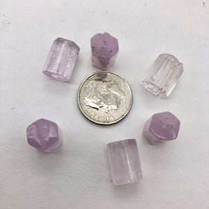 Premium Pink Kunzite 8x12mm Hexagon Tube | 2 Beads |