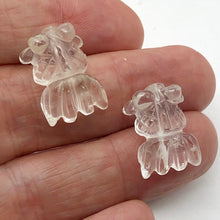 Load image into Gallery viewer, Swimmin&#39; 2 Carved Animal Quartz Goldfish Beads | 20x14x8mm | Clear
