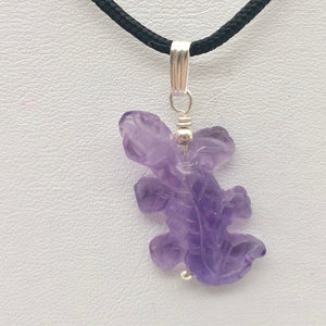 Charming Carved Natural Amethyst Lizard and Sterling Silver Pendant 509269AMS - PremiumBead Alternate Image 7