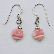 Load image into Gallery viewer, Rhodochrosite Sterling Silver Drop Earrings | 3/4&quot; Long | Pink | 1 Pair |
