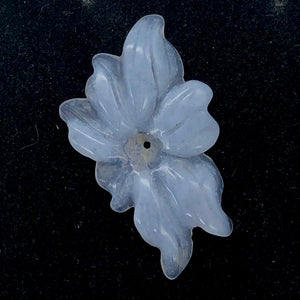 12cts Exquisitely Hand Carved Blue Chalcedony Flower Pendant Bead - PremiumBead Alternate Image 2