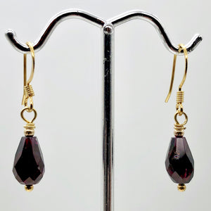 Natural AAA 14Kgf Deep Garnet Drop Earrings - PremiumBead Alternate Image 5