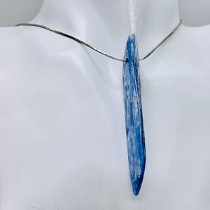 Kyanite 8.8g Spear Pendant Bead | 80x10x4mm | Blue Silver | 1 Bead |