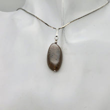 Load image into Gallery viewer, Moonstone Chatoyant Sterling Silver Drop Pendant | 1 1/2&quot; Long | Silver Gray |
