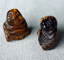 Load image into Gallery viewer, Namaste 2 Hand Carved Tiger&#39;s Eye Buddha Beads | 18.5x16x9.5mm | Golden Brown - PremiumBead Primary Image 1
