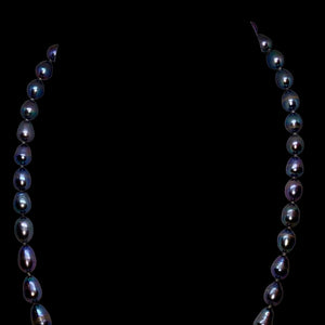 Silver-Grey Gorgeous Freshwater Pearl Sterling Necklace 20 inch 209805