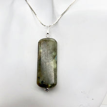 Load image into Gallery viewer, Fiery Green Labradorite &amp; Sterling Silver Pendant | 2 1/8 Inch Long | - PremiumBead Alternate Image 3
