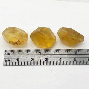 Faceted Golden Fluorite Nugget Beads | 17x12x9 to 19x17x13mm | Yellow | 3 Beads| - PremiumBead Alternate Image 5
