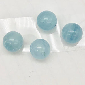 Natural Aquamarine Crystal Round Beads | 10mm | Blue | 4 Bead(s) |