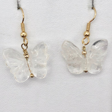 Quartz Butterfly 14Kgf Gold Earrings | Semi Precious Stone Jewelry | - PremiumBead Primary Image 1