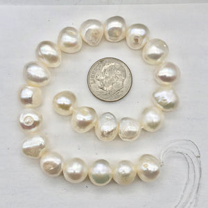 Baroque Creamy White FW Pearl 8" Strand| 9.5x9x6 to 13x9x6mm| White| 21 Pearls | - PremiumBead Alternate Image 6