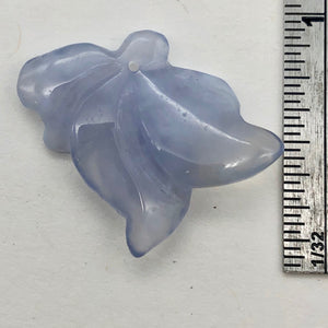 12cts Exquisitely Hand Carved Blue Chalcedony Flower Pendant Bead - PremiumBead Alternate Image 4