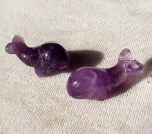 Load image into Gallery viewer, Fab Carved Animals 2 Amethyst Whale Beads | 20x13x11mm | Purple - PremiumBead Primary Image 1

