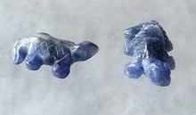 Load image into Gallery viewer, 2 Carved Snappy Sodalite Lizard Beads | 27x15x7mm | Blue white - PremiumBead Primary Image 1

