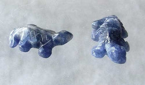 2 Carved Snappy Sodalite Lizard Beads | 27x15x7mm | Blue white - PremiumBead Primary Image 1