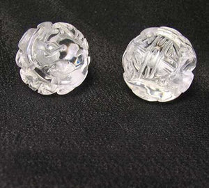 1 Unique Hand Carved Long Life Natural Quartz 19mm 10357A | 19mm | Clear - PremiumBead Alternate Image 4