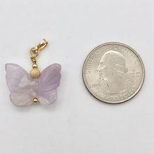 Load image into Gallery viewer, Flutter Carved Light Purple Amethyst Butterfly 14K Gold Filled Pendant 509256AMG - PremiumBead Alternate Image 4
