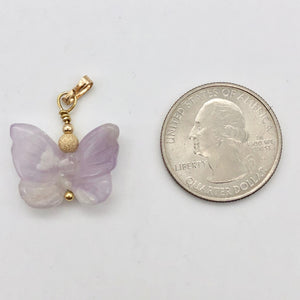 Flutter Carved Light Purple Amethyst Butterfly 14K Gold Filled Pendant 509256AMG - PremiumBead Alternate Image 4