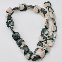 Load image into Gallery viewer, Natural Untreated Pink Kambaba Jasper 13mm Square Coin Bead Strand 110248

