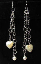 Load image into Gallery viewer, Valentine Heart Pearl and Solid Sterling Silver Hand Made Earrings 304811 - PremiumBead Primary Image 1
